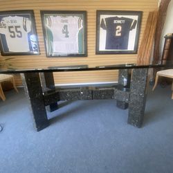 Granite Base Glass Table
