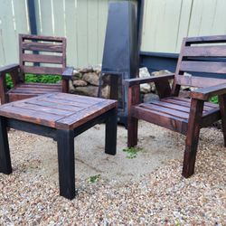 Handmade Wooden Patio Chair Set