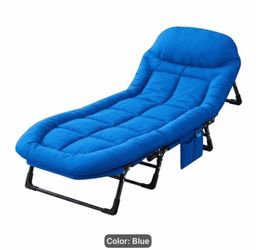 New Blue Heavy-Duty reinforced steel frame portable sleeping cot - 600 Ibs Heavy Duty 71 inches