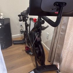 Peloton Bike + W/ Weights And Mat 