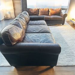 Free Delivery Restoration Hardware Leather Couches