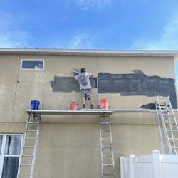 Concrete patio and Stucco