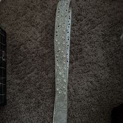 Rhinestone Leather Belt 