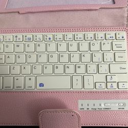 For phone and iPad Bluetooth Keyboard pink Leather Stand Case Smart Cover