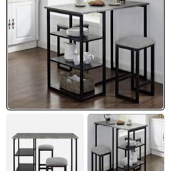 Dining table with stools