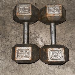 Set Of 2 50lb Dumbbells 