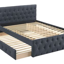 Brand New Dark Gray/Light Gray/Light Brown Full Over Twin Trundle Bedframe