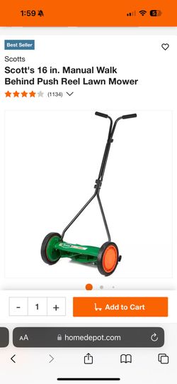 Scott Elite 16 inch manual push lawn mower.