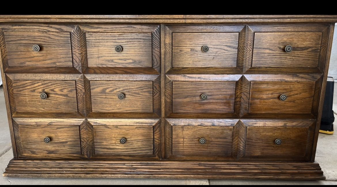 Vintage Real Wood Dresser w Mirror