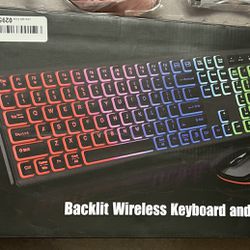 RGB Backlight Wireless Keyboard And Mouse “BRAND new”