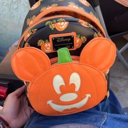 Disney Loungefly Glow In Dark Pumpkin