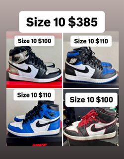 Jordan retro 1s size 10 $385 for all