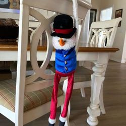 Soft Toy Snowman With Sound And Can Hang It Up By Velcro Arms 