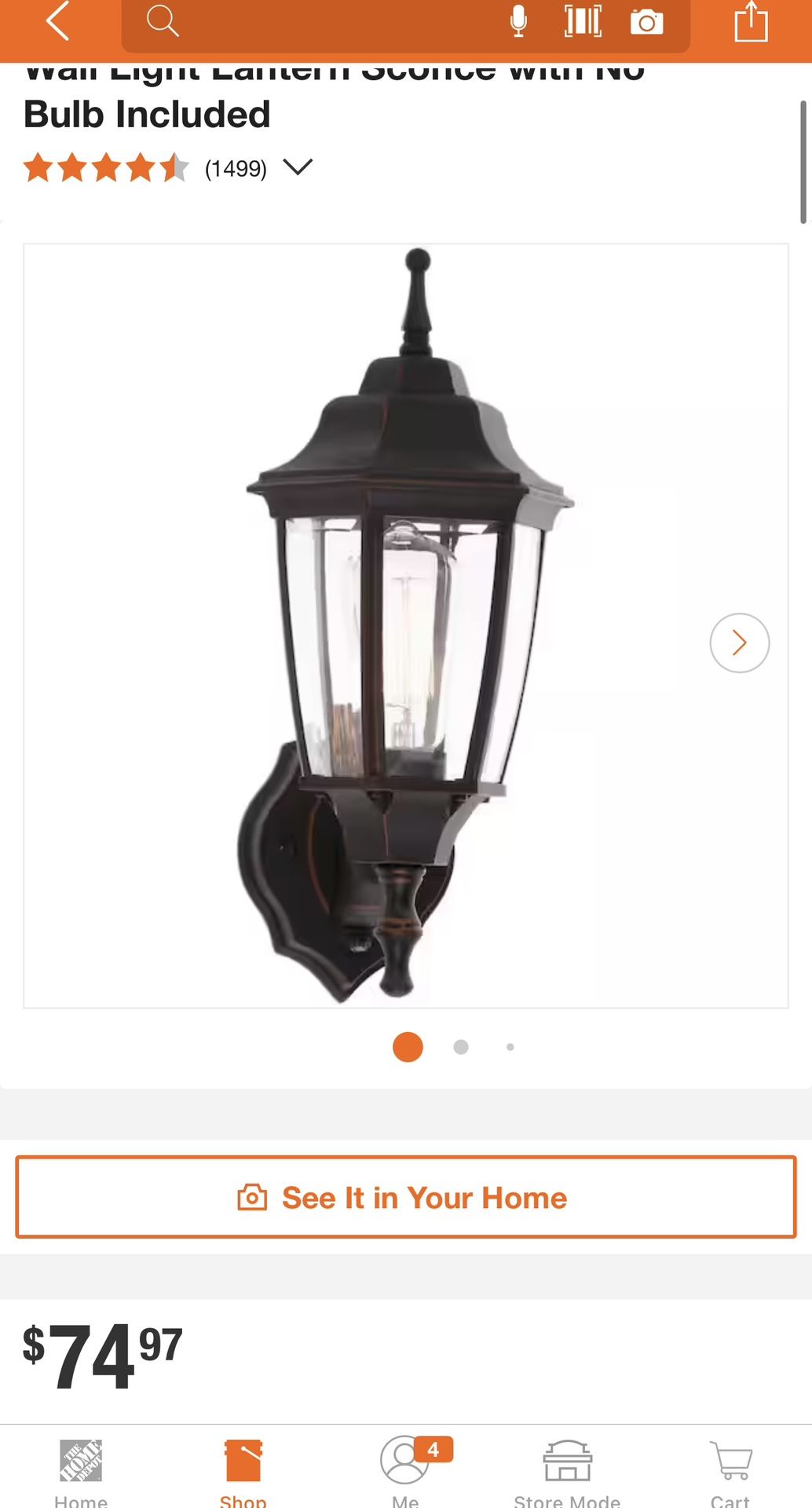 Hampton Bay 14.37 in. Black Dusk to Dawn Hardwired Decorative Outdoor Wall Light Lantern Porch Sconce with No Bulb Included