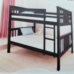 New Black Twin/Twin Wooden Bunk bed 