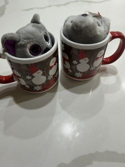2 Child Ceramic Mugs With Teddy 