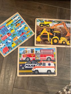 Melissa and Doug 3 wooden puzzles