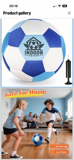 UBeesize Indoor Soccer Ball Size 4, Silent Soft Foam Soccer Ball for Indoor Training, Lightweight House Soccer Ball for Practice, Ball Control, Juggli