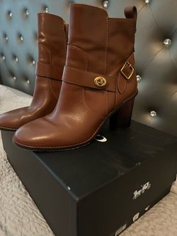 Coach Brown Leather Ankle Boots