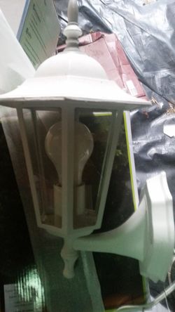 Pair of Outdoor garage lamps white