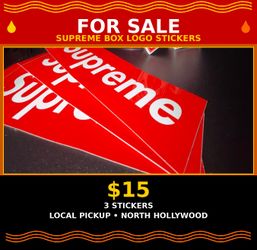 Supreme Box Logo Stickers - 3 Pack