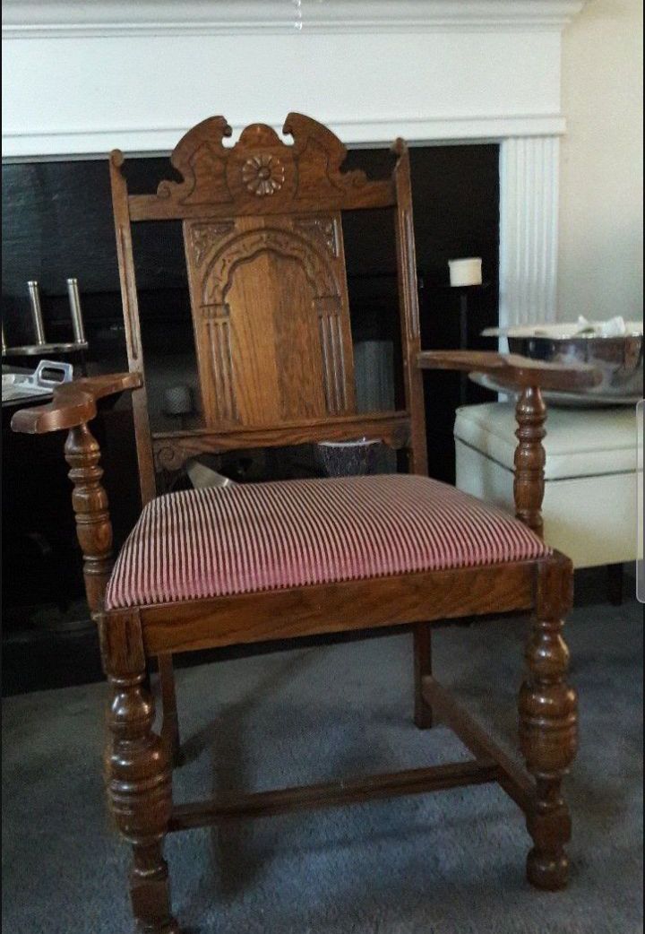 English Jacobean Throne Armchair, 1920s / Estate Sale Find