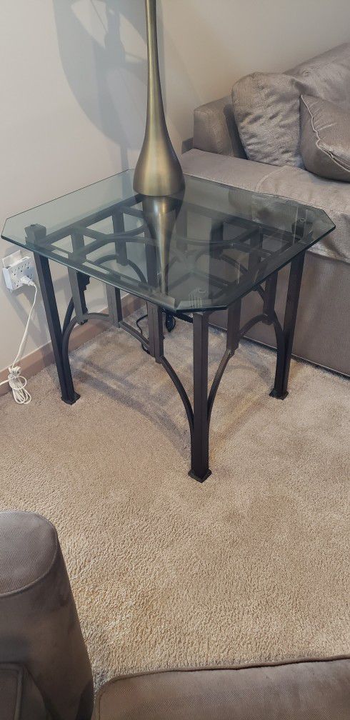 End Table glass and metal
