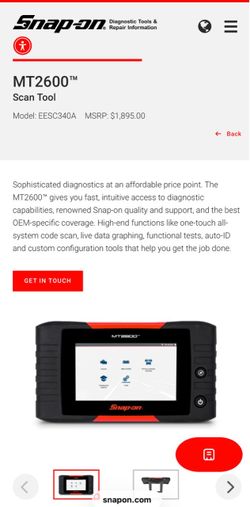 Snapon scanner MT2600