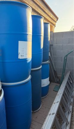 55-gallon blue drums.