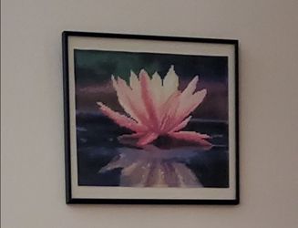 14 x 18 Lotus Reflection in silver metal frame