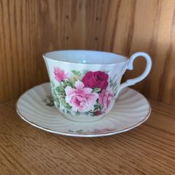 Allyn Nelson Fine Bone China Tea Cup And Saucer