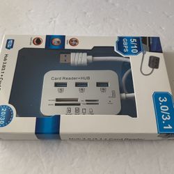 Universal 3.0/3.1 Card Reader With 3 Port USB Hub