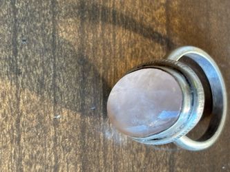 925 Sterling Silver Ring with Large Pink Stone