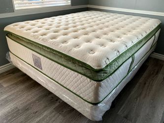 Queen Organic Elite Superior Hybrid Cool Gel Memory Foam Pillow Top 14inch Mattress