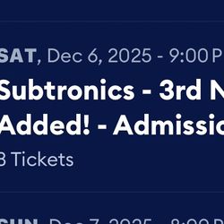 Selling Subtronics 12/6 Saturday Shrine