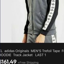 Rare Adidas Trefoil Tape Hoodie