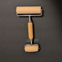 Rolling Pin Double Ended Wooden Handle Stainless Steel Roller