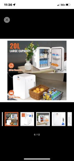 VEVOR Mini Fridge, 20L Skincare Fridges with Temper Control Touch Screen, Portable Small Beverage Refrigerator for Bedroom Office Car Dorm, Acdc Cool
