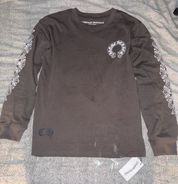 Chrome Hearts Longsleeve Tee Floral Horseshoe | Charcoal/Dark Grey | Size Medium