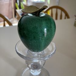 Green, Apple Paperweight Made Of Marble