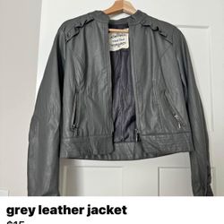 Gray Leather Jacket 