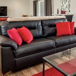 Black Leather Sofa Couch