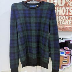 Polo Ralph Lauren Blackwatch Plaid Merino Wool Sweater (M) 