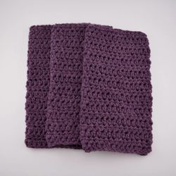 set of 3 handmade crochet cotton dish wash cloth 8.5x9 in purple flecks