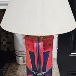 Vintage Golf Bag Lamp W/ Golf Balls