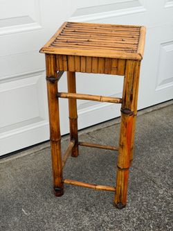 Burnt Bamboo plant stand 70’s vintage