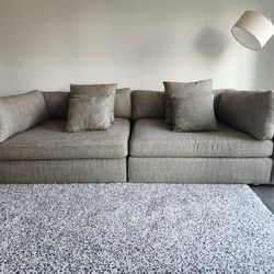Large Gray Sofa With Pillows