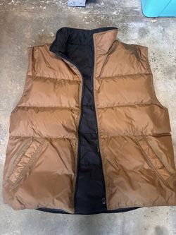 Reversible Puffer Vest Brown and Black XL