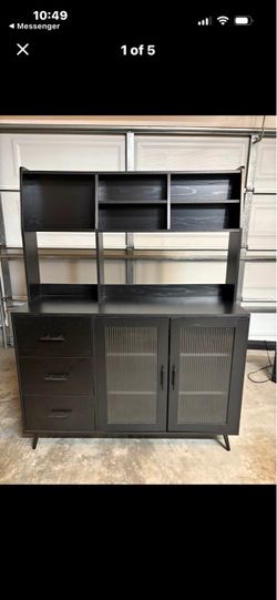 Black Buffet Cabinet with Hutch