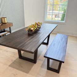 West Elm Dining Table With Bench (extendable)
